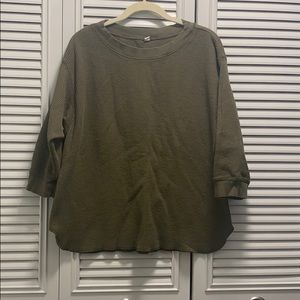 Waffle Knit Quarter Length Shirt